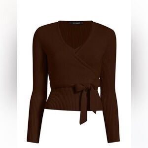 TOCCIN NY ADA WRAP TANK OVERLAY SWEATER BROWN NWOT NORDSTROM